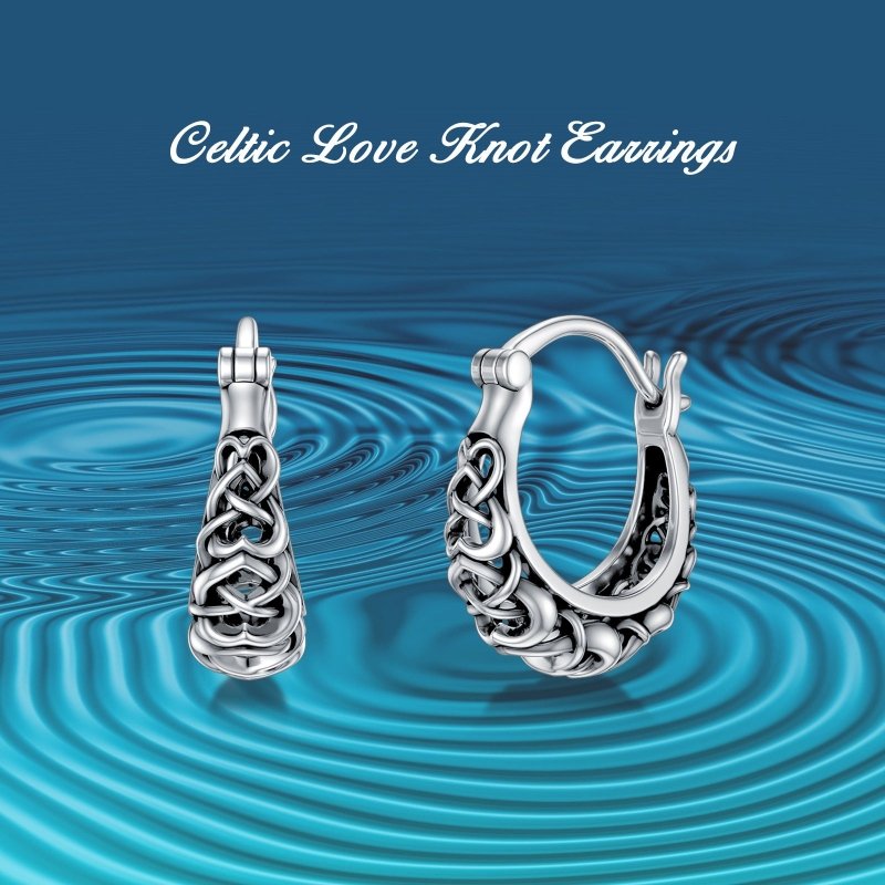 925 Sterling Silver Celtic Knot Vintage Hoop Earrings-Jewearrings