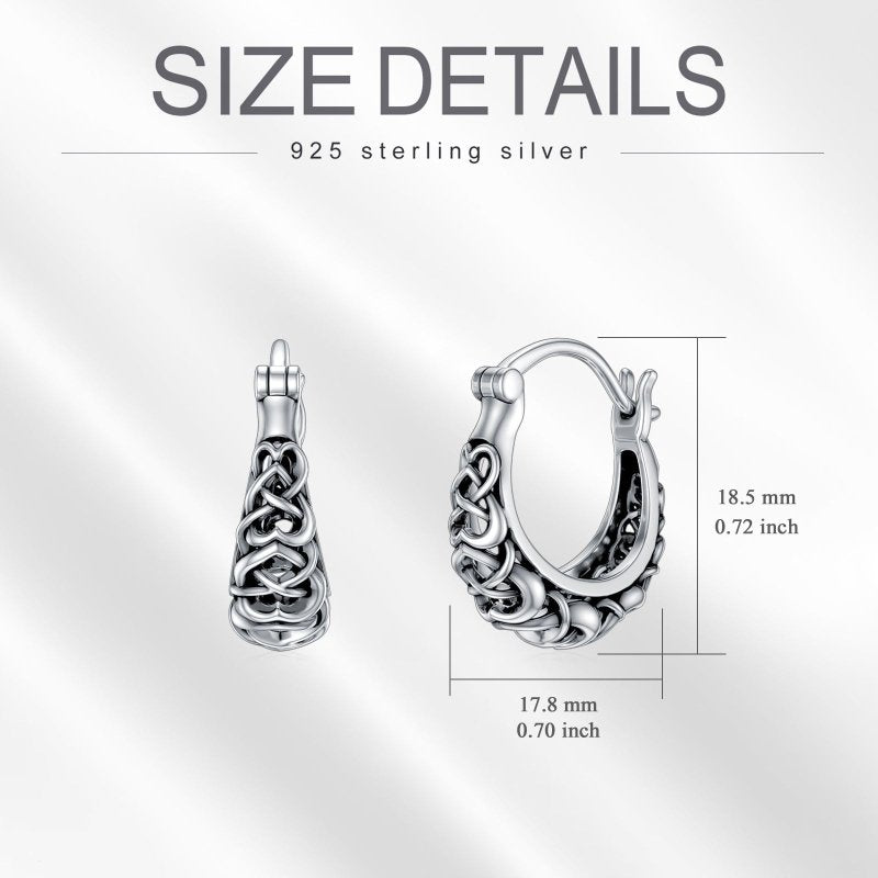 925 Sterling Silver Celtic Knot Vintage Hoop Earrings-Jewearrings