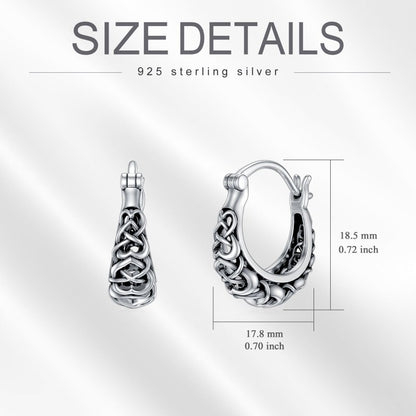 925 Sterling Silver Celtic Knot Vintage Hoop Earrings-Jewearrings