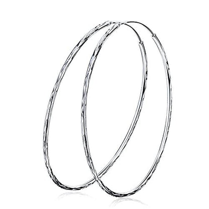 925 Sterling Silver Circle Endless Hoop Earrings as Gifts for Women-Jewearrings