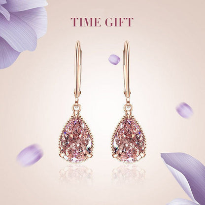 925 Sterling Silver Drop Diamond Ear Hook Earrings-Jewearrings