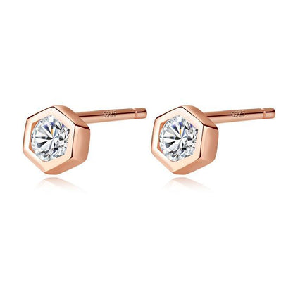 925 sterling silver earrings cute trendy gold small exquisite fine jewelry zircon earring. women's wholesale-Jewearrings