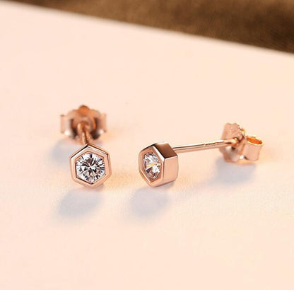 925 sterling silver earrings cute trendy gold small exquisite fine jewelry zircon earring. women's wholesale-Jewearrings