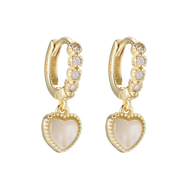 925 Sterling Silver Love Shell Earrings-Jewearrings