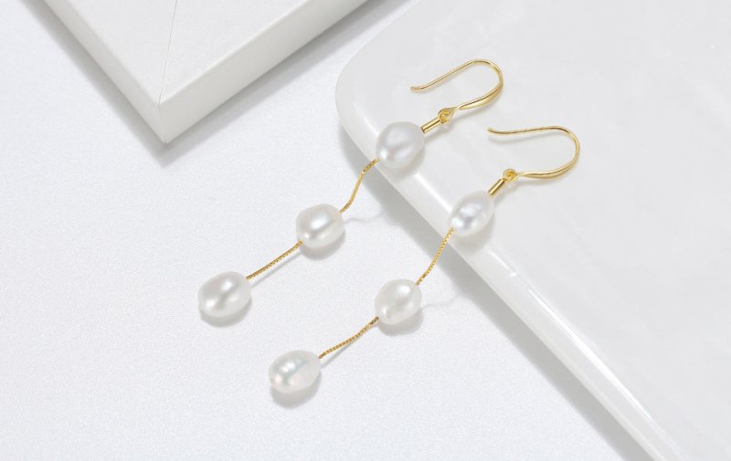 925 Sterling Silver Natural Fresh Water Pearl Earrings Baroque Handmade Earrings-Jewearrings