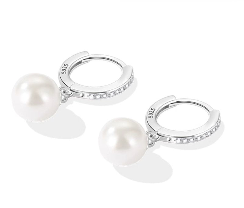 925 Sterling Silver Pearl Earrings Female Ear Clip-Jewearrings