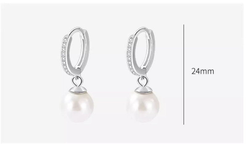 925 Sterling Silver Pearl Earrings Female Ear Clip-Jewearrings