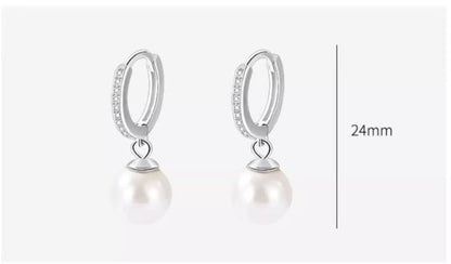 925 Sterling Silver Pearl Earrings Female Ear Clip-Jewearrings