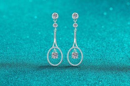 925 Sterling Silver Plated Moissanite Long Tassel Earrings-Jewearrings