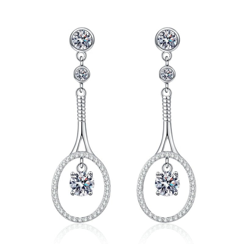 925 Sterling Silver Plated Moissanite Long Tassel Earrings-Jewearrings