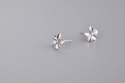 925 Sterling Silver Stud Earrings For Women Dignified Flowers Diamond-Jewearrings