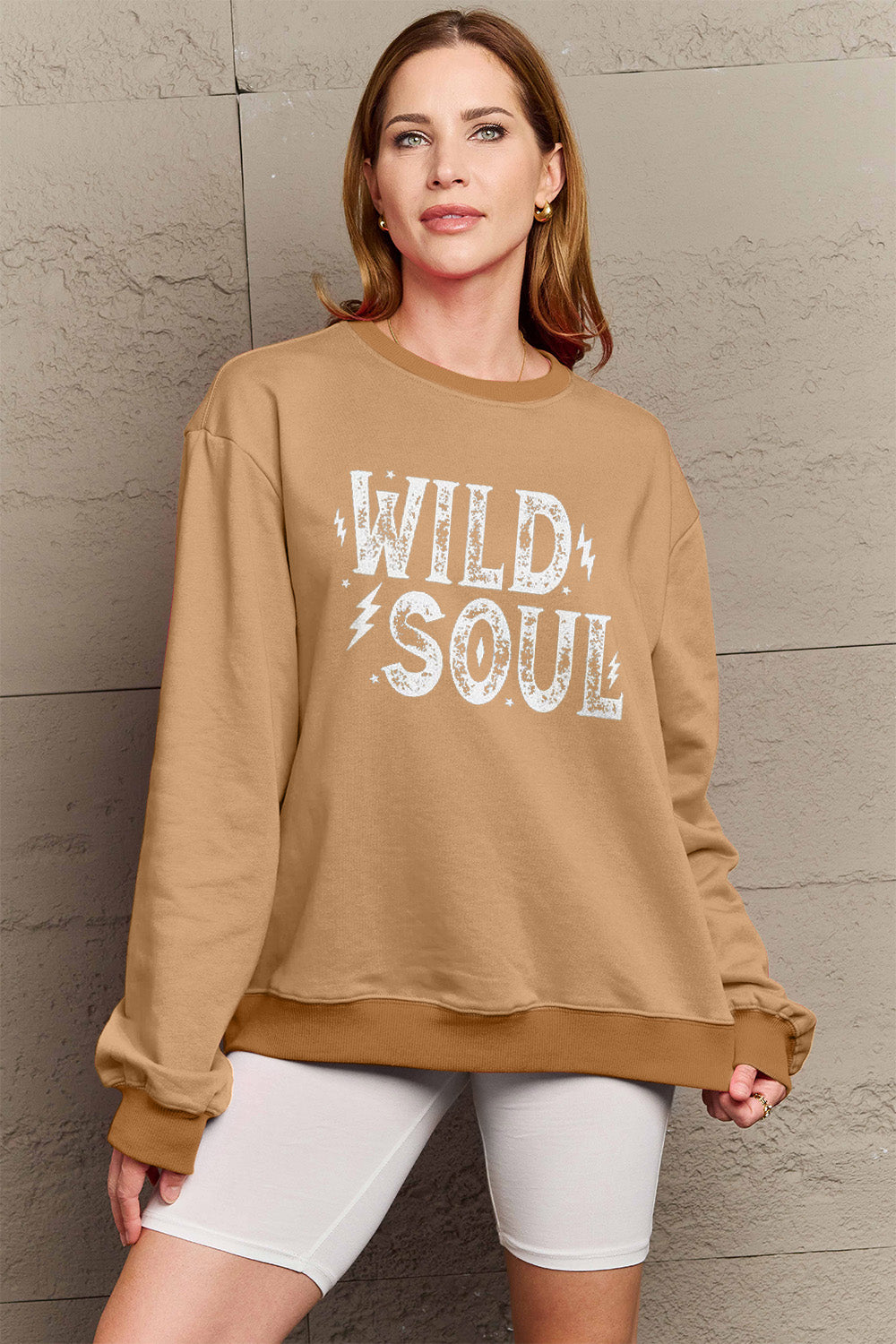 Simply Love Full Size WILD SOUL Graphic Sweatshirt-Jewearrings