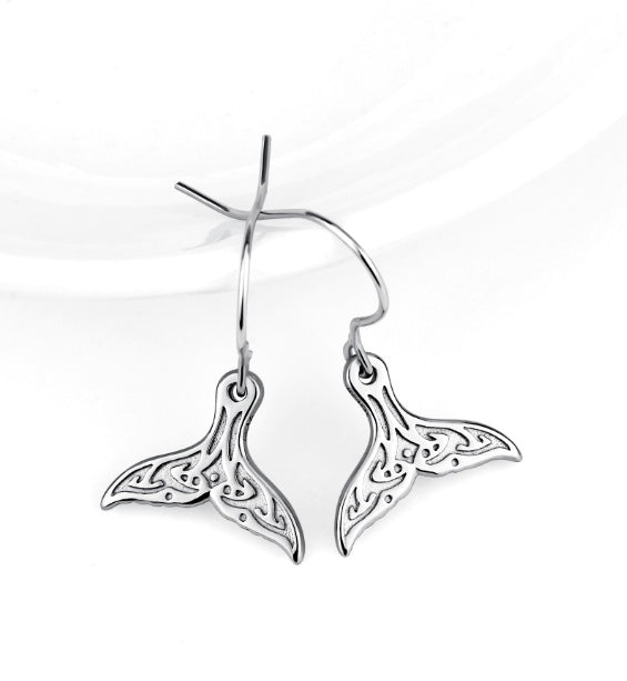 Cute Whale Tail 925 Sterling Silver earrings-Jewearrings