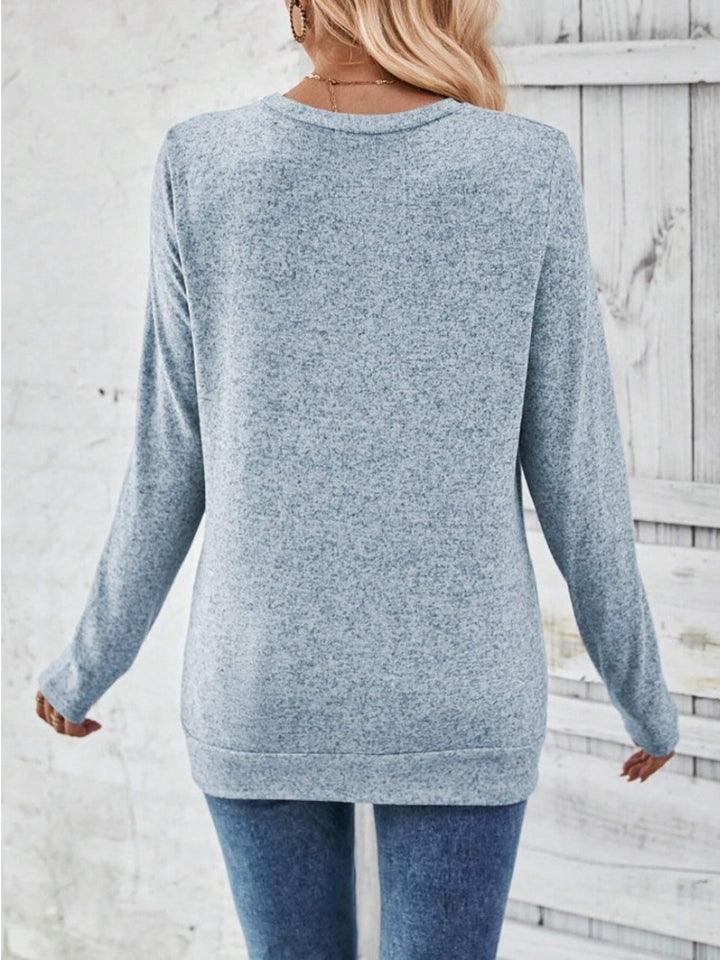 Round Neck Long Sleeve T-Shirt-Jewearrings