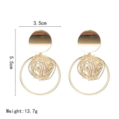 Fashion Statement Earring Geometric Large Earrings For Women Hanging Dangle Earrings Drop Earrings New Trend Female Jewelry-Jewearrings