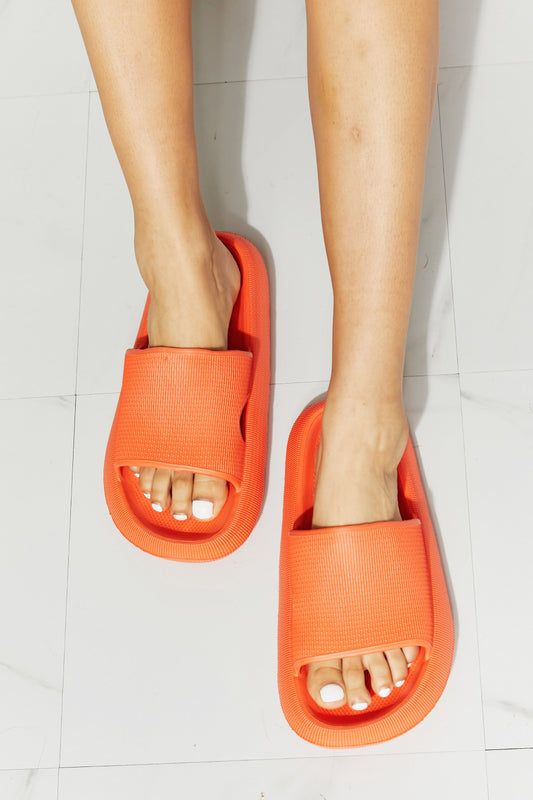 MMShoes Arms Around Me Open Toe Slide in Orange-Jewearrings