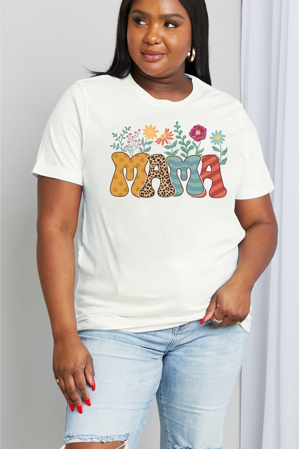 Simply Love Full Size MAMA Graphic Cotton Tee-Jewearrings