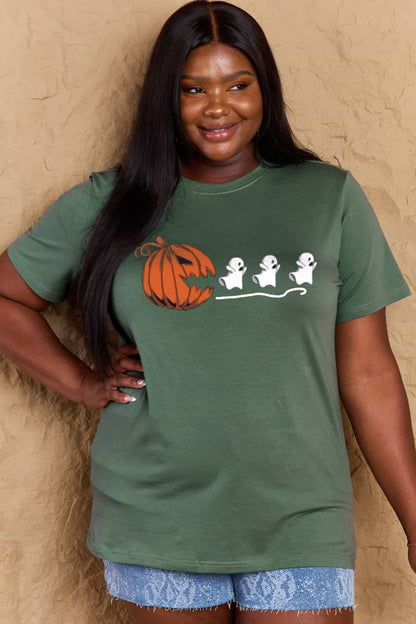 Simply Love Full Size Jack-O'-Lantern Graphic Cotton T-Shirt-Jewearrings