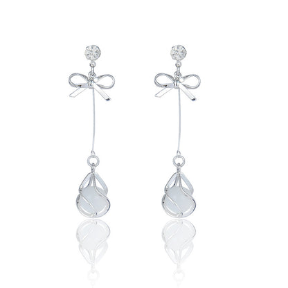 925 sterling silver bow earrings-Jewearrings