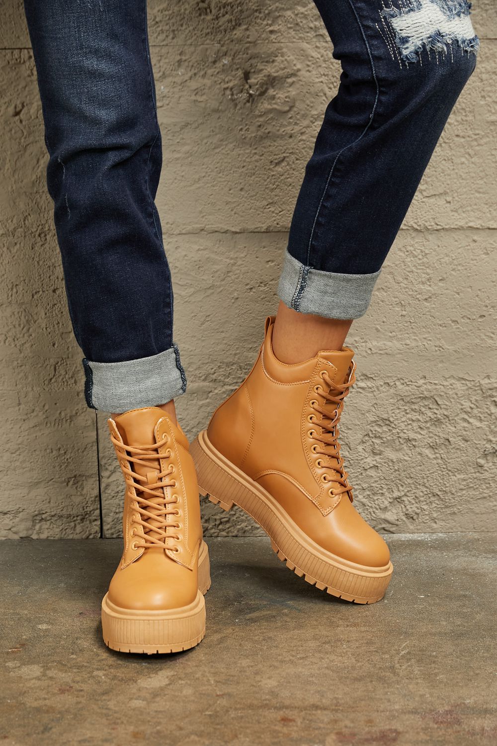 East Lion Corp Platform Combat Boots-Jewearrings