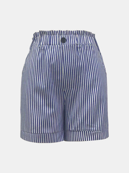 Full Size High Waist Striped Shorts-Jewearrings