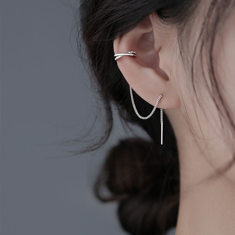 Fashionable Ear Bone Clip Cold Wind Earrings For Women-Jewearrings