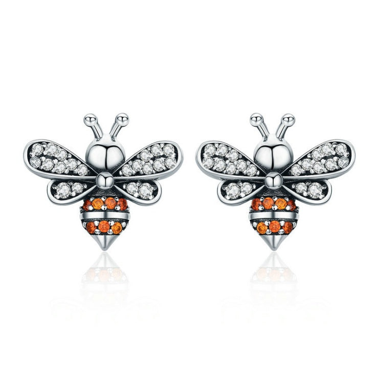 European and American popular s925 sterling silver bee earrings-Jewearrings