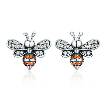 European and American popular s925 sterling silver bee earrings-Jewearrings