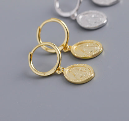 100% 925 Golden earrings sterling silver earrings-Jewearrings