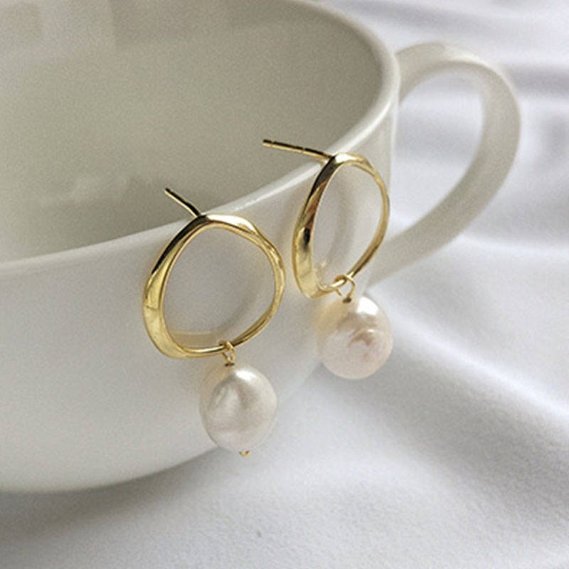 S925 sterling silver earrings pearl earrings-Jewearrings