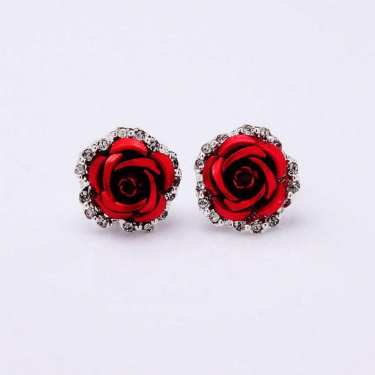 Earrings Source Wholesale Rose Flower Ear Clip Earrings-Jewearrings