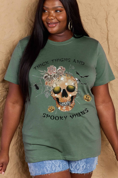 Simply Love Full Size THICK THIGHS AND SPOOKY VIBES Graphic Cotton T-Shirt-Jewearrings