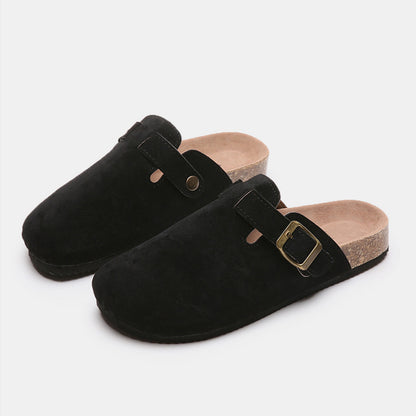 Suede Closed Toe Buckle Slide-Jewearrings