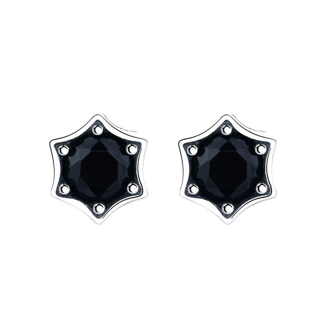 Simple And Exquisite Sterling Silver Five-pointed Star Stud Earrings-Jewearrings