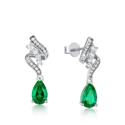 S925 Silver Emerald Earrings For Women-Jewearrings