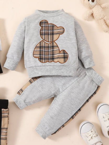 Baby Bear Graphic Sweatshirt and Joggers Set-Jewearrings