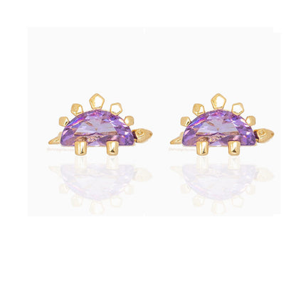 Jewelry Real Gold Plated Colorful Zircon Cute Stud Earrings-Jewearrings