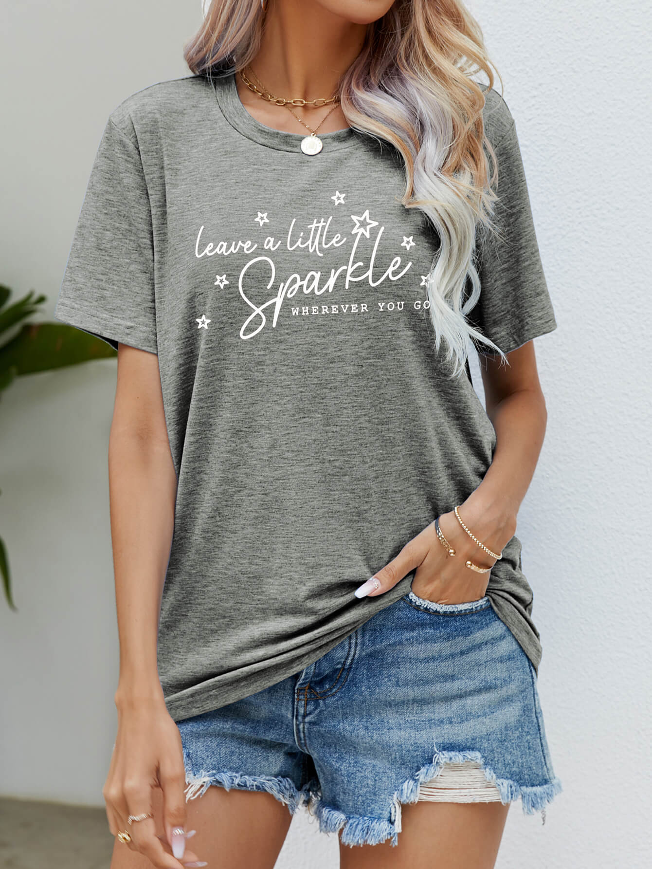 LEAVE A LITTLE SPARKLE WHEREVER YOU GO Tee Shirt-Jewearrings