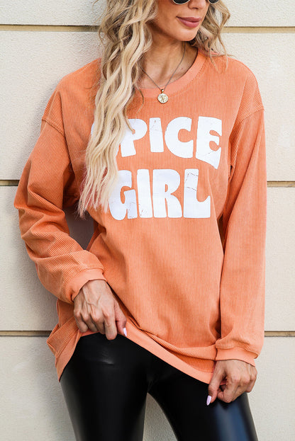 SPICE GIRL Round Neck Dropped Shoulder Sweatshirt-Jewearrings