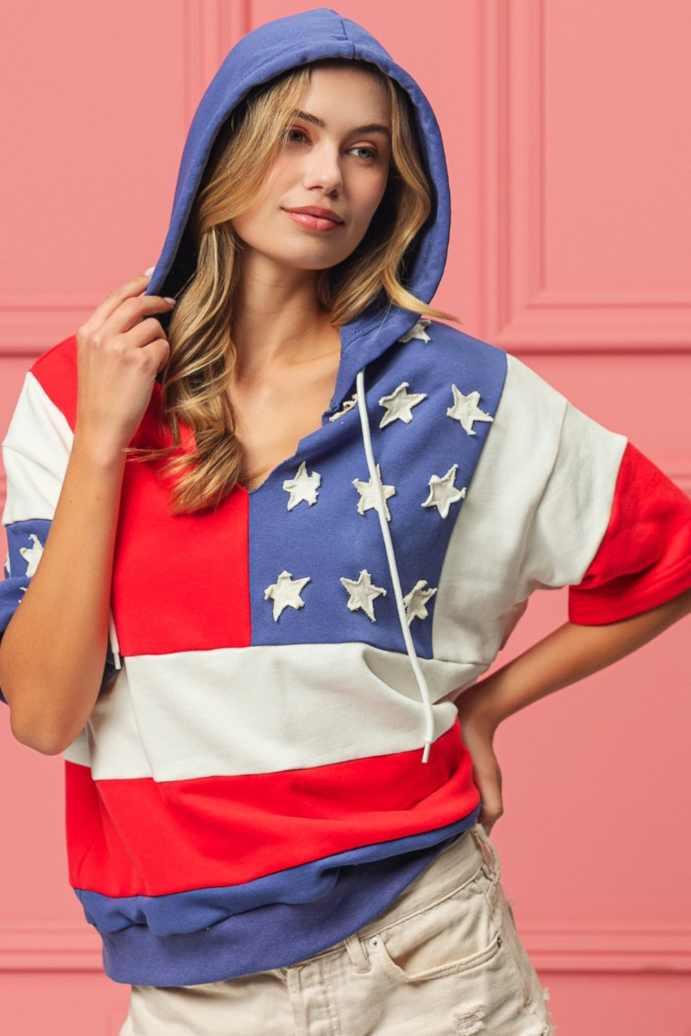 BiBi American Flag Theme Hoodie-Jewearrings