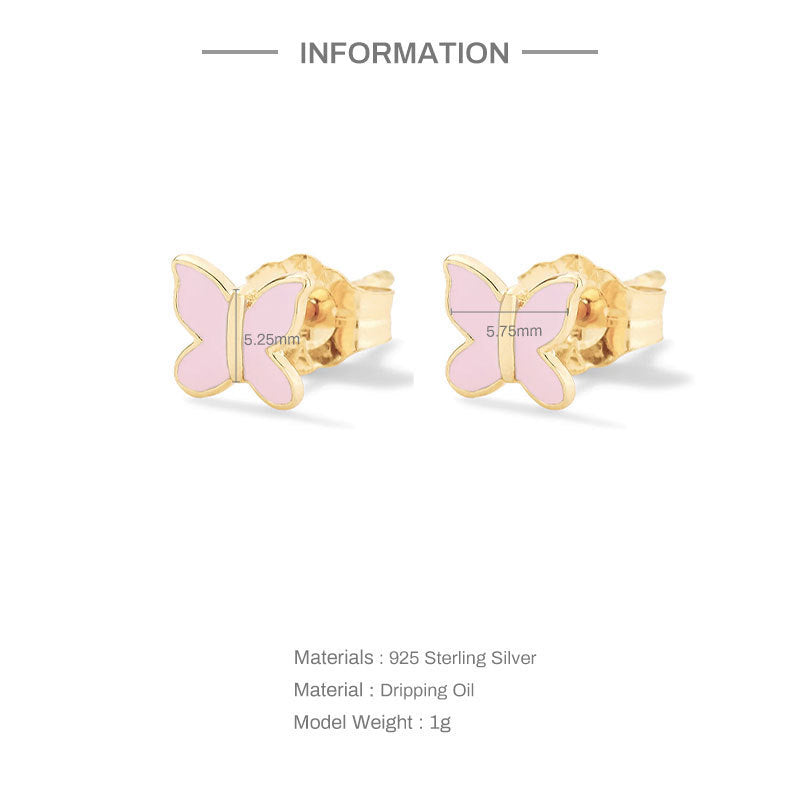 Fashion INS Style Bow Enamel Mini Color Earrings-Jewearrings