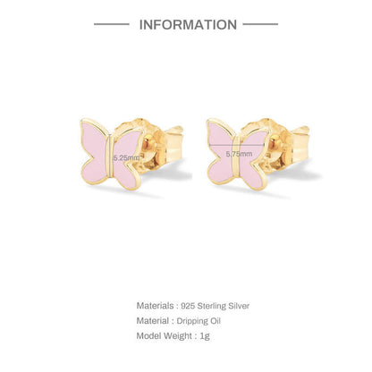 Fashion INS Style Bow Enamel Mini Color Earrings-Jewearrings