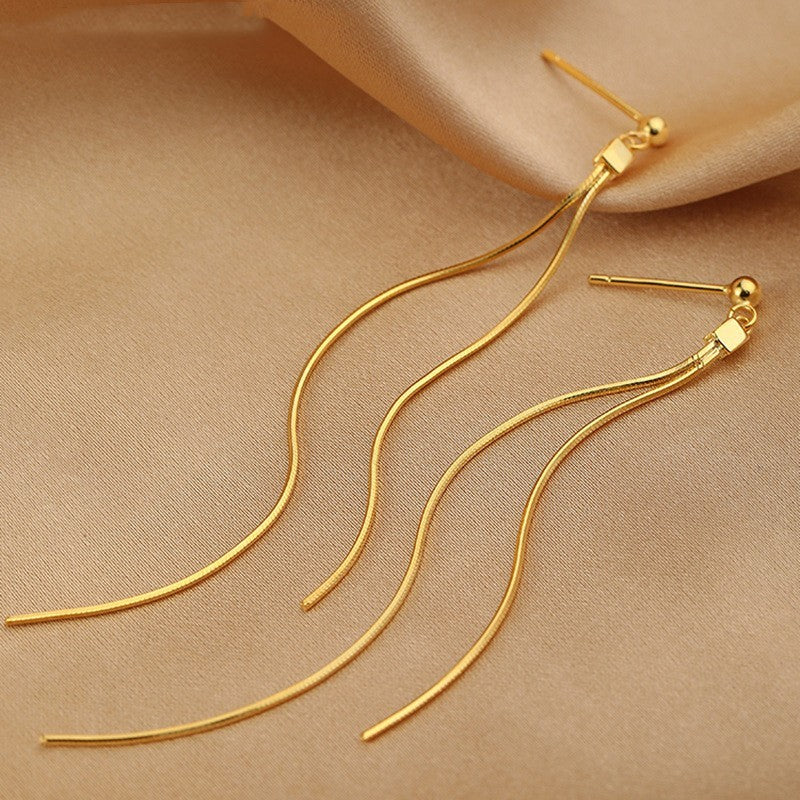 S925 Tassel New Earrings Feminine Long Stud Ear Thread-Jewearrings