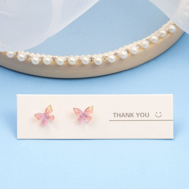 Super Fairy S925 Silver Needle Color Three-dimensional Butterfly Female Stud Earrings-Jewearrings