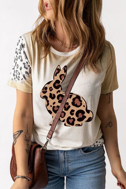 Easter Leopard Graphic Tee Shirt-Jewearrings