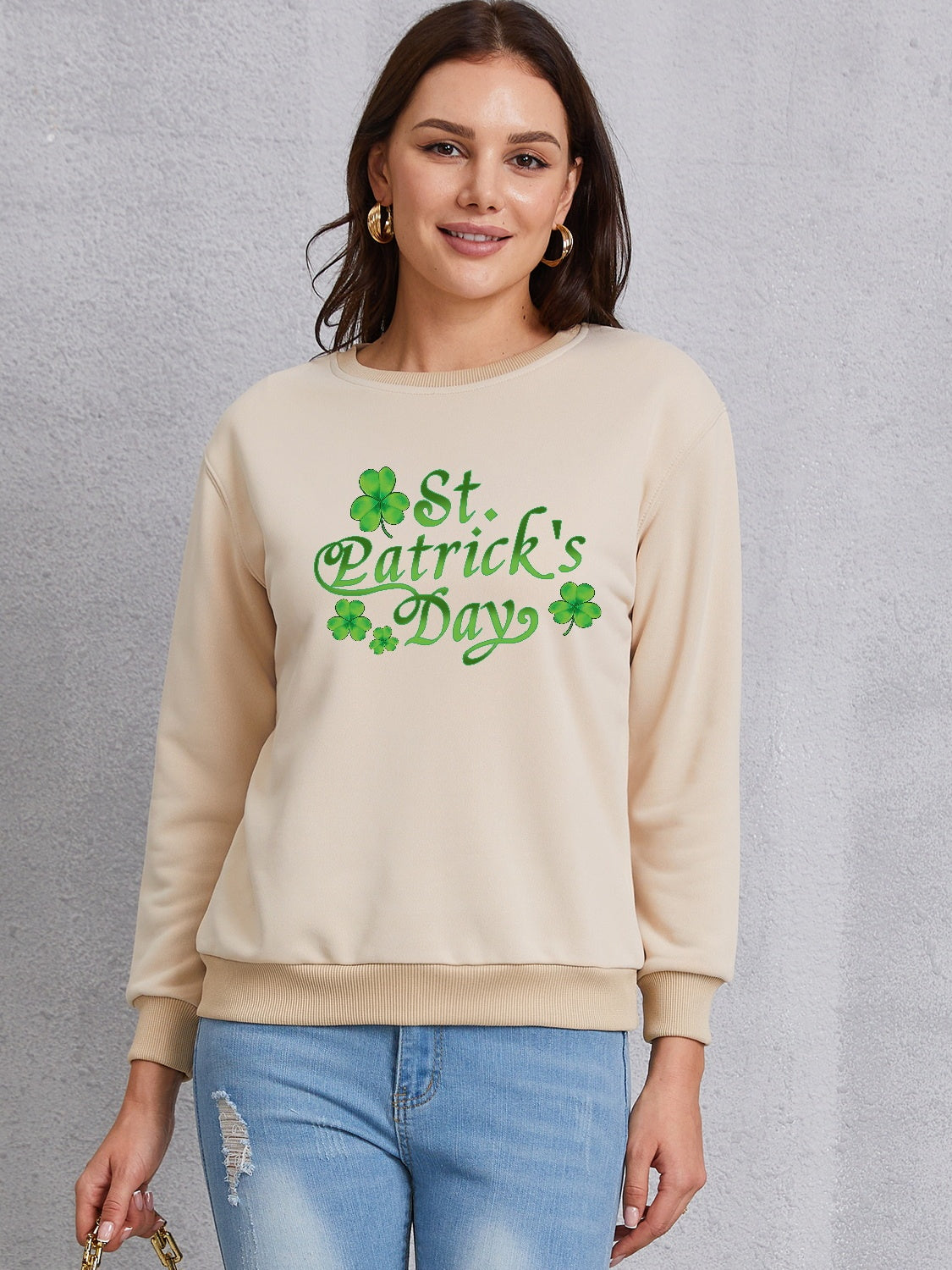 ST. PATRICK'S DAY Round Neck Dropped Shoulder Sweatshirt-Jewearrings