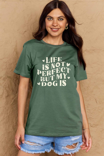 Simply Love Full Size Dog Slogan Graphic Cotton T-Shirt-Jewearrings