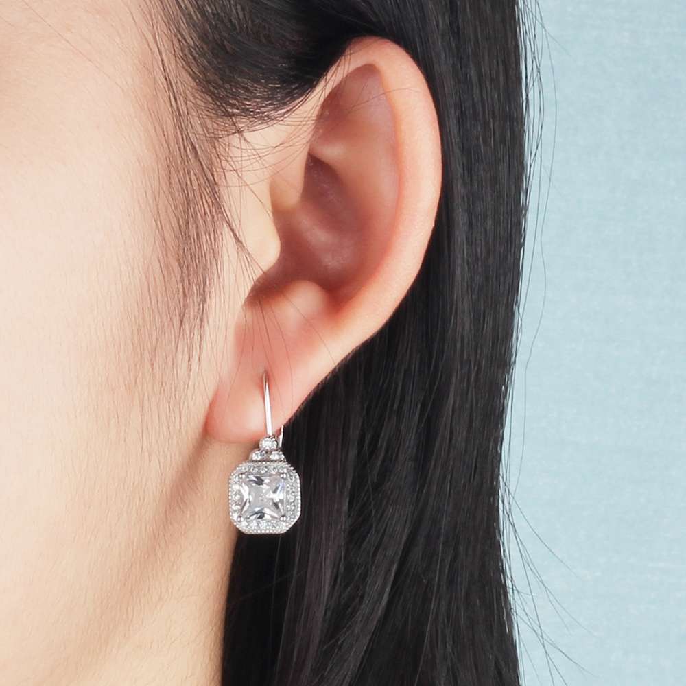 s925 sterling silver rhinestone earrings-Jewearrings