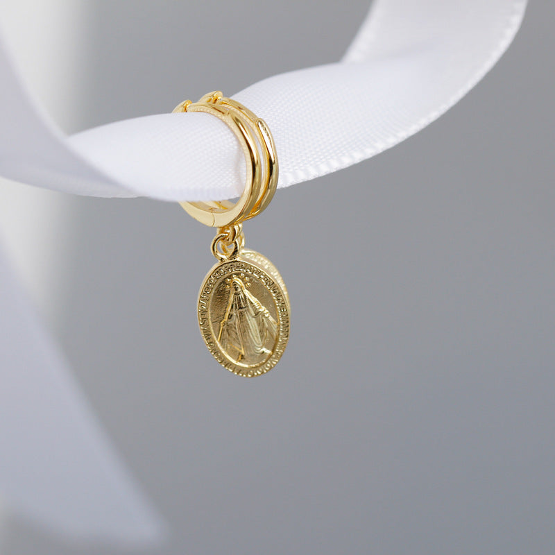 100% 925 Golden earrings sterling silver earrings-Jewearrings