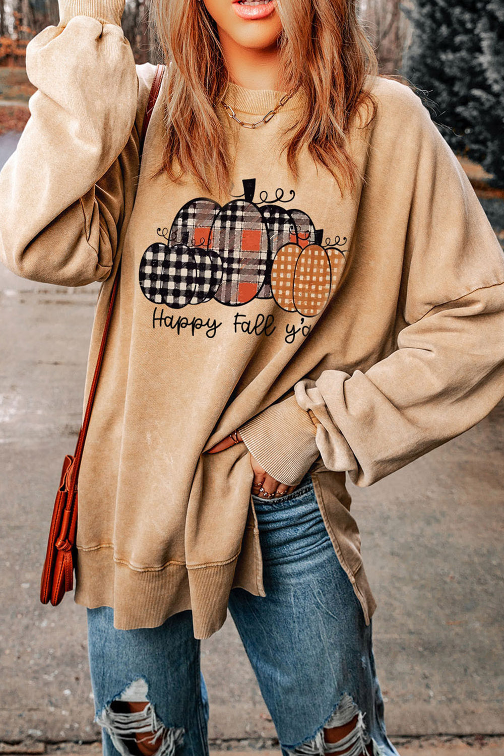 HAPPY FALL Y'ALL Graphic Sweatshirt-Jewearrings